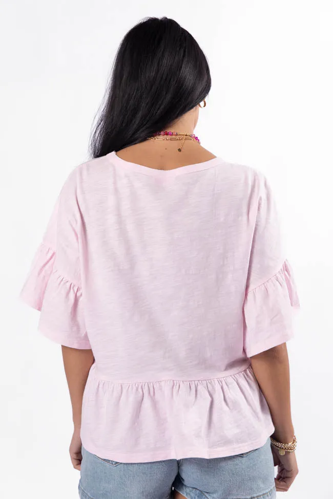 Perfect Pink Knit Ruffle Hem Tee sold by Pink Lily product image thumbnail 5