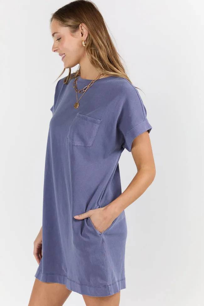 Memories That Last Dusty Indigo T-Shirt Dress FINAL SALE sold by Pink Lily product image thumbnail 5