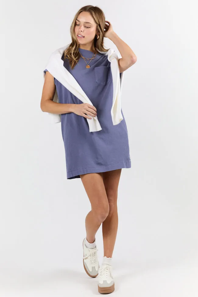Memories That Last Dusty Indigo T-Shirt Dress FINAL SALE sold by Pink Lily product image thumbnail 2