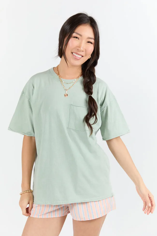 Easy To Style Sage Knit Pocket T Shirt sold by Pink Lily product image thumbnail 3