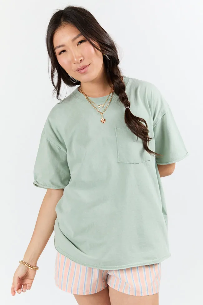 Easy To Style Sage Knit Pocket T Shirt sold by Pink Lily product image thumbnail 4