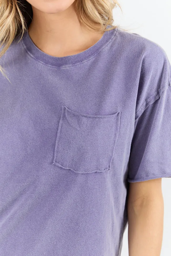 Easy To Style Dusty Indigo Knit Pocket T Shirt sold by Pink Lily product image thumbnail 3