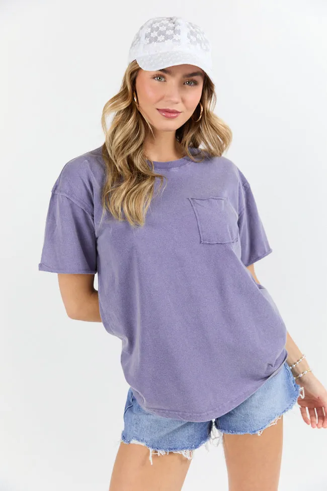 Easy To Style Dusty Indigo Knit Pocket T Shirt sold by Pink Lily product image thumbnail 4