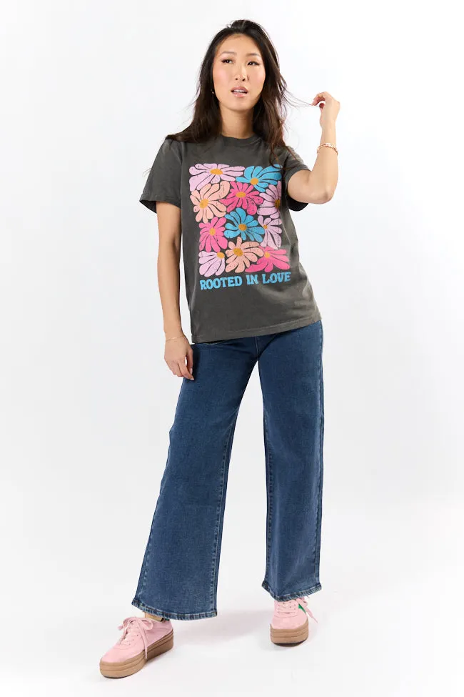 Rooted In Love Dark Grey Graphic Tee sold by Pink Lily product image thumbnail 5