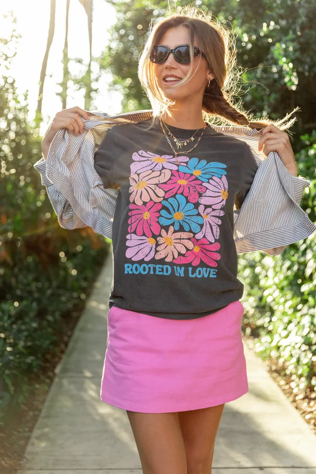 Rooted In Love Dark Grey Graphic Tee sold by Pink Lily product image thumbnail 3