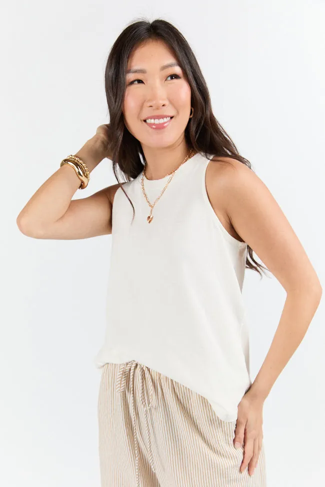 Casual Composure Off White Knit Tank Top sold by Pink Lily