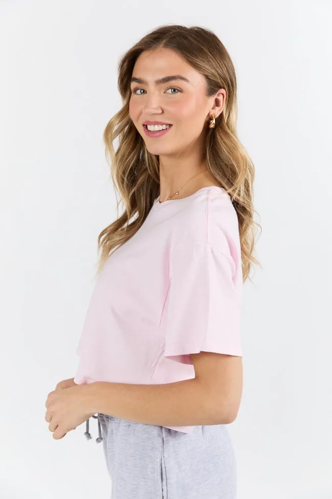 As Cool As It Gets Light Pink Cropped Knit T Shirt sold by Pink Lily product image thumbnail 3