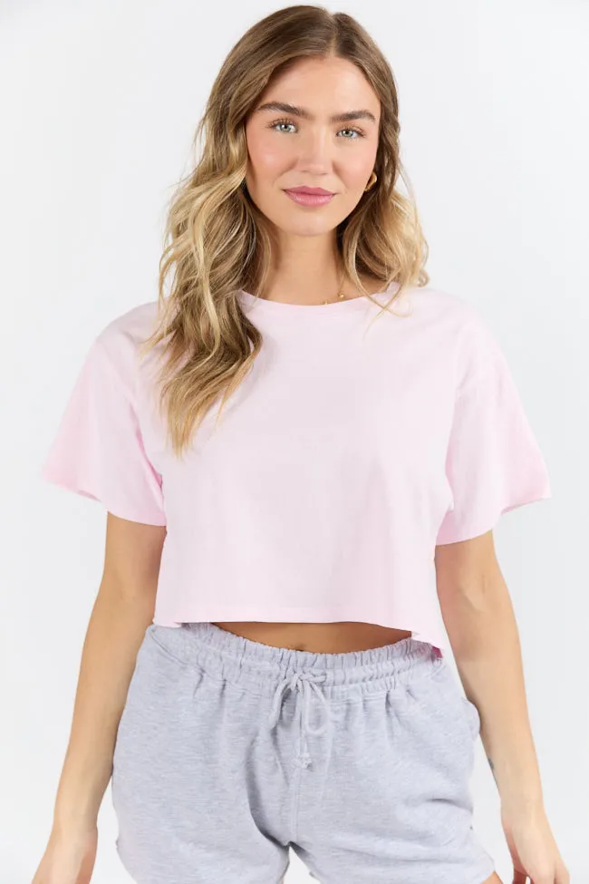 As Cool As It Gets Light Pink Cropped Knit T Shirt sold by Pink Lily product image thumbnail 2