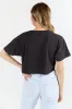 As Cool As It Gets Light Black Cropped Knit T Shirt sold by Pink Lily