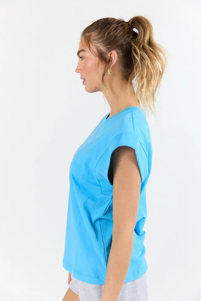 Classic Aqua Cap Sleeve Knit T Shirt FINAL SALE sold by Pink Lily product image thumbnail 4