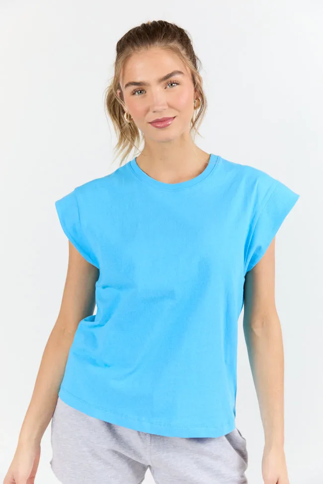 Classic Aqua Cap Sleeve Knit T Shirt FINAL SALE sold by Pink Lily product image thumbnail 3