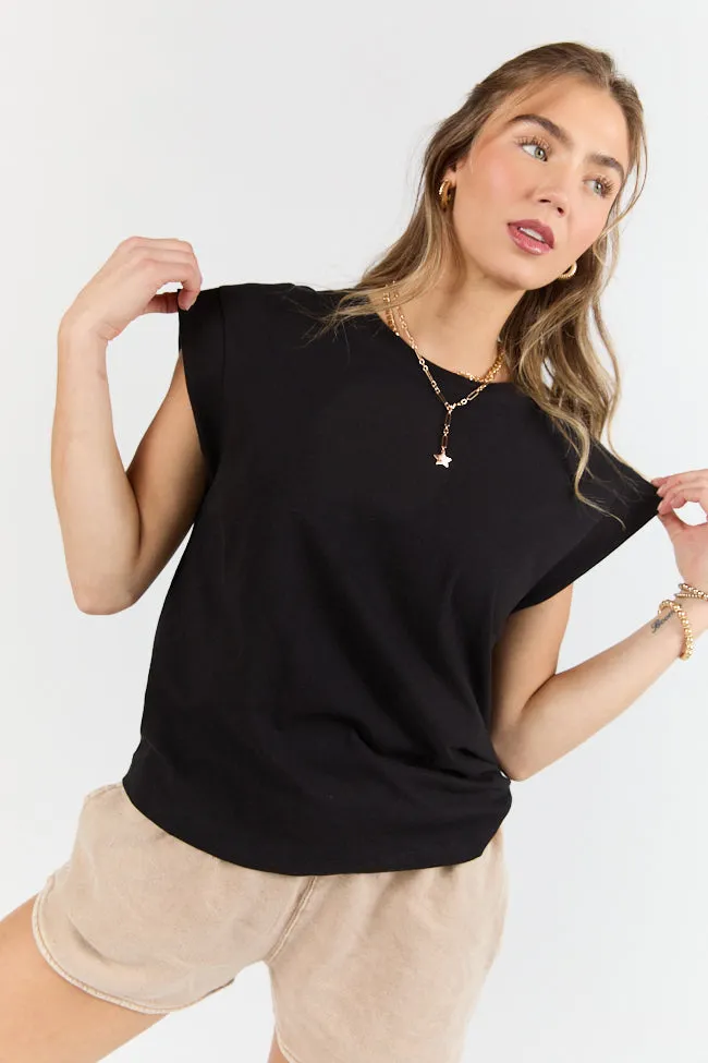 Classic Black Cap Sleeve Knit T Shirt sold by Pink Lily product image thumbnail 2