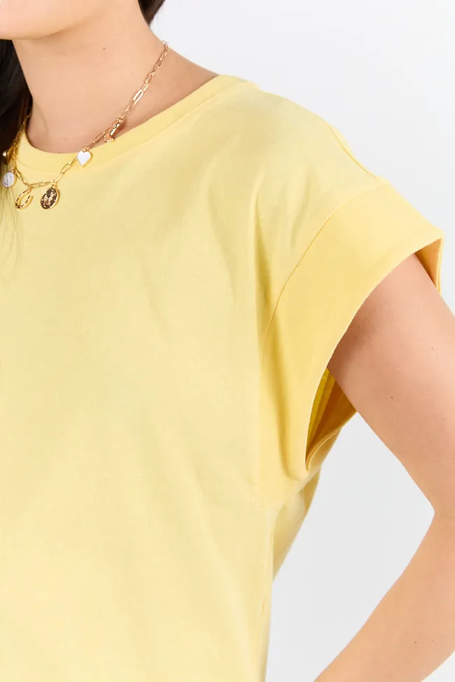 Classic Yellow Cap Sleeve Knit T Shirt FINAL SALE sold by Pink Lily product image thumbnail 3