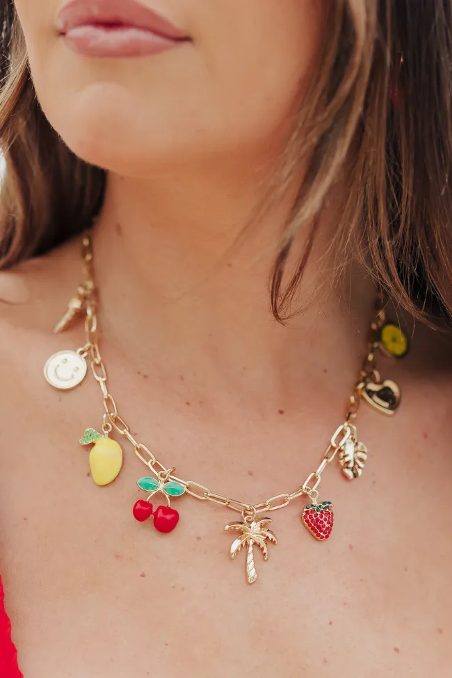 Fruit Charm Necklace Amber Massey X Pink Lily sold by Pink Lily
