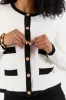 Forever Changing Ivory and Black Contrast Trim Cardigan FINAL SALE sold by Pink Lily
