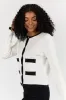 Forever Changing Ivory and Black Contrast Trim Cardigan FINAL SALE sold by Pink Lily
