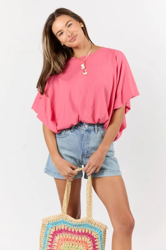 You've Got Me Pink Bubble Hem Tee FINAL SALE sold by Pink Lily