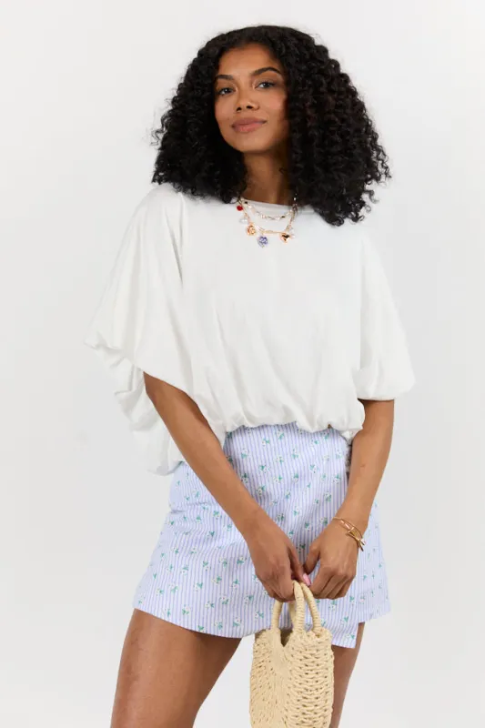 You've Got Me Ivory Bubble Hem Tee sold by Pink Lily