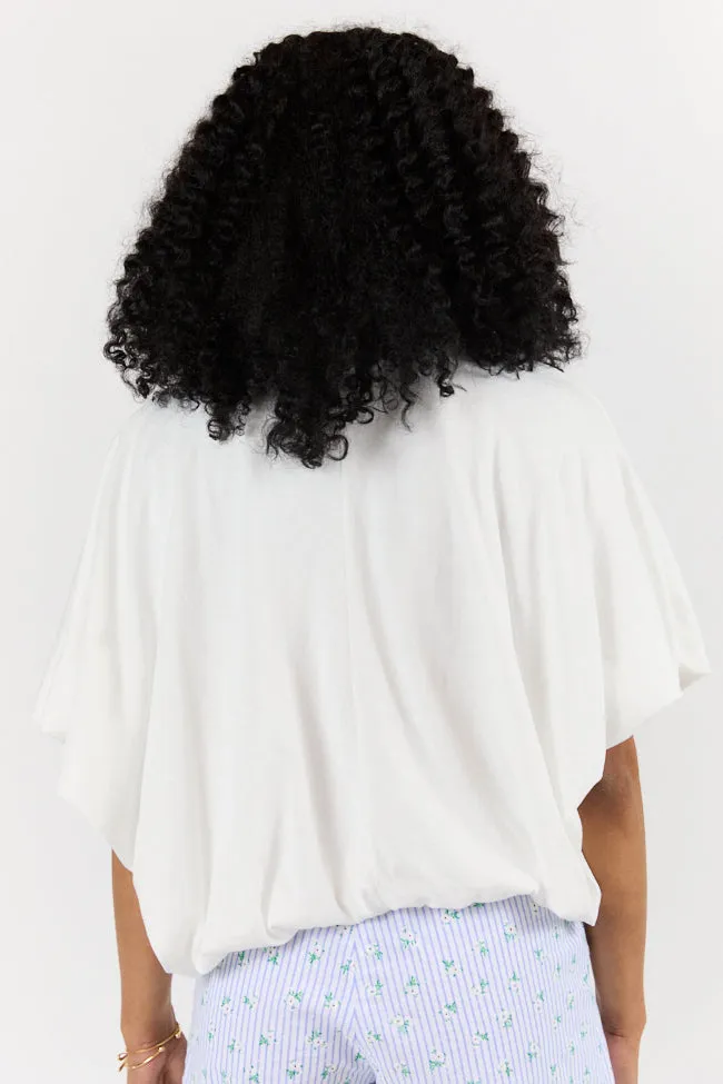 You've Got Me Ivory Bubble Hem Tee sold by Pink Lily product image thumbnail 5