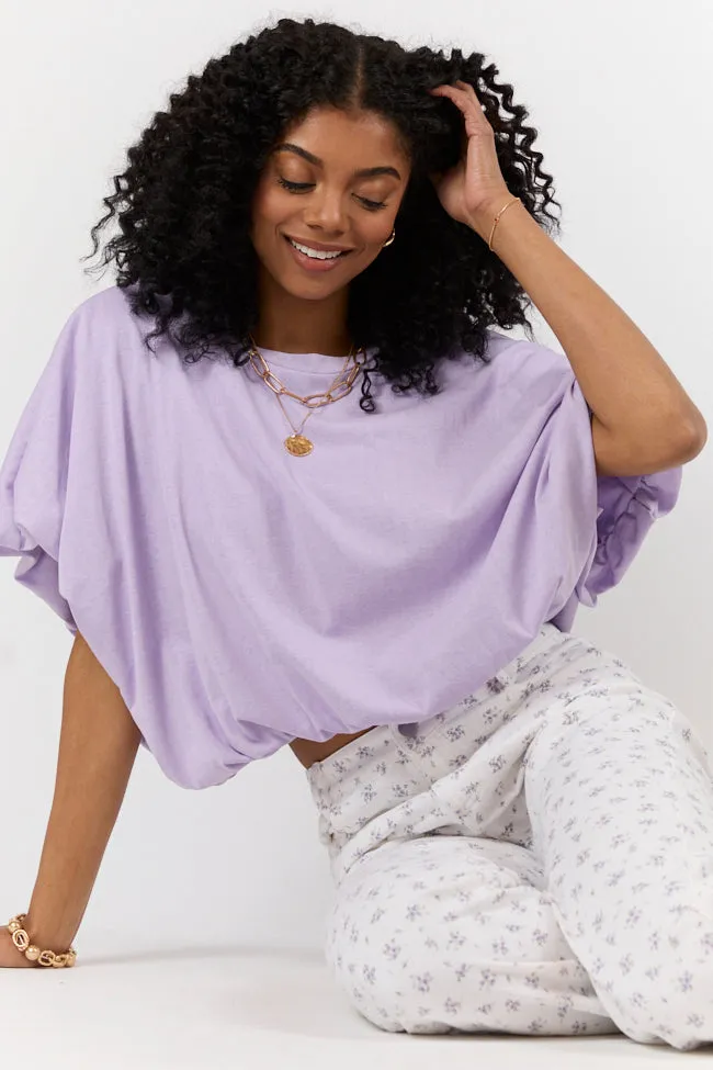 You've Got Me Lavender Bubble Hem Tee sold by Pink Lily