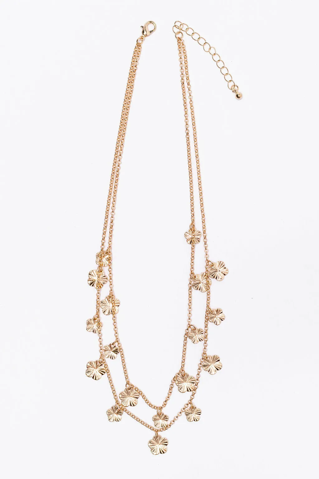 Gold Double Layer Floral Necklace SALE sold by Pink Lily product image thumbnail 2