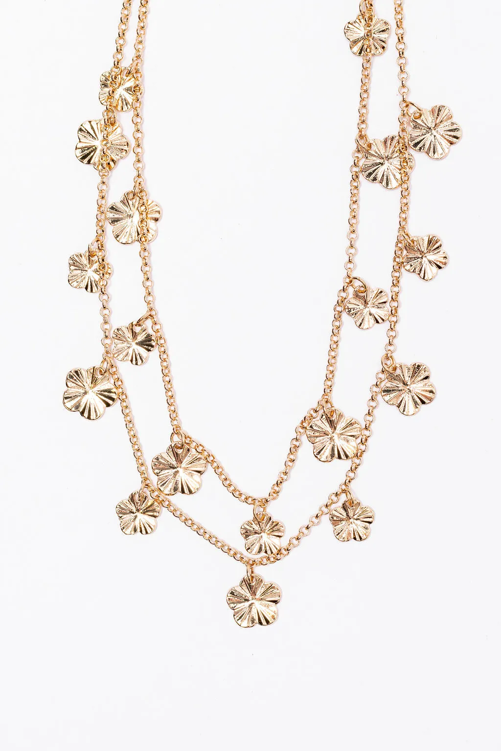 Gold Double Layer Floral Necklace SALE sold by Pink Lily