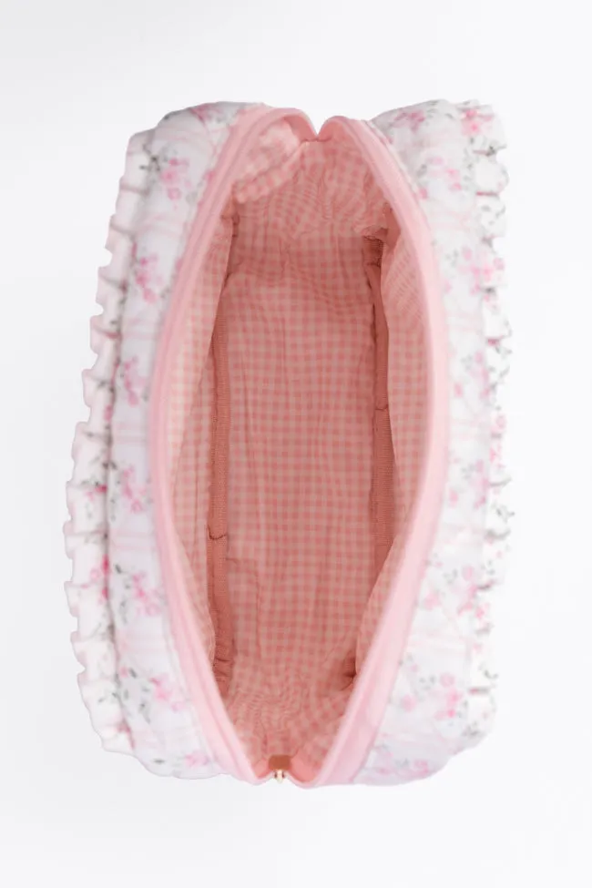 Pink Floral Ruffle Cosmetic Bag SALE sold by Pink Lily product image thumbnail 2