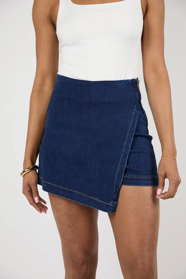 Jessica Dark Wash Denim Skort SALE sold by Pink Lily