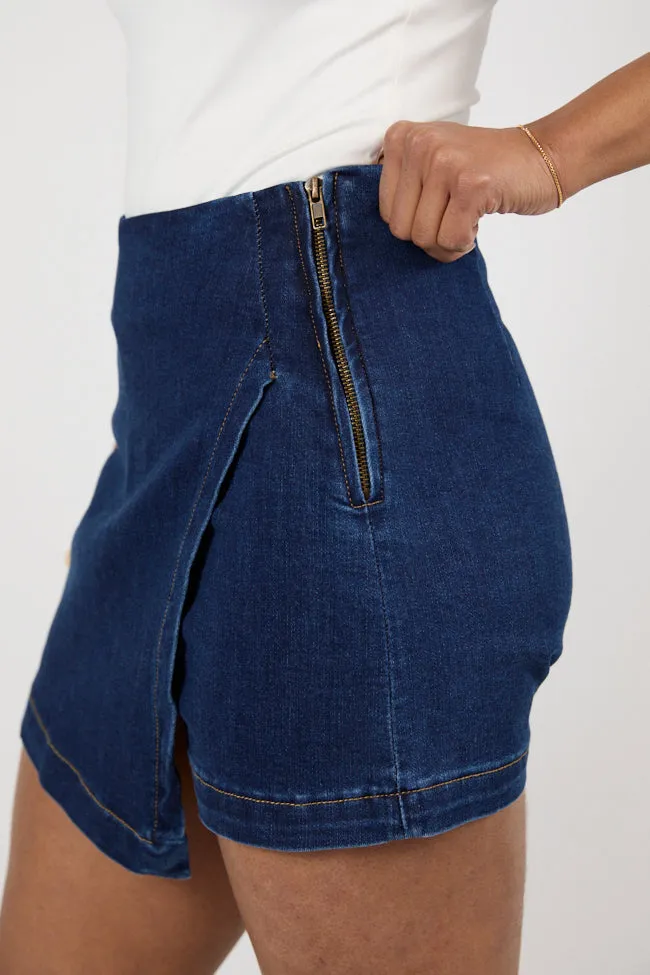 Jessica Dark Wash Denim Skort SALE sold by Pink Lily product image thumbnail 4