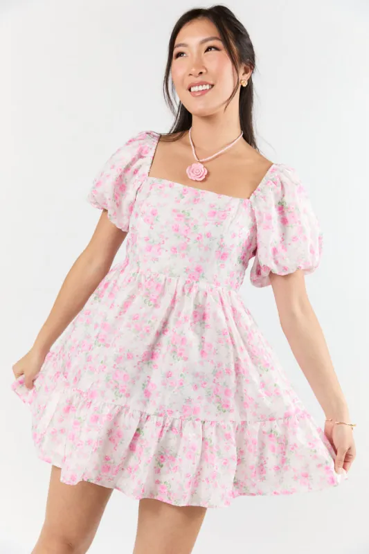 Vintage Floral Ideas Pink Mini Dress FINAL SALE sold by Pink Lily