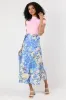 Pressed Flowers Blue Floral Multi Printed Midi Skirt FINAL SALE sold by Pink Lily