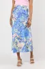 Pressed Flowers Blue Floral Multi Printed Midi Skirt FINAL SALE sold by Pink Lily