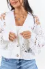 Picking Flowers Ivory Floral Crochet Open Knit Cardigan sold by Pink Lily