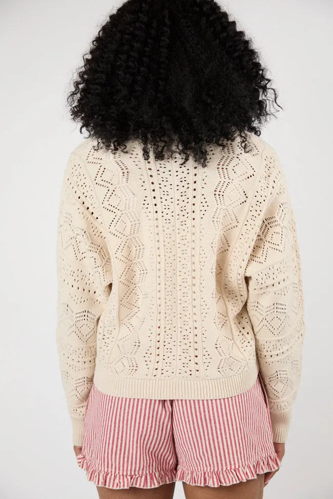 Lasting Impressions Taupe Open Knit Cardigan FINAL SALE sold by Pink Lily product image thumbnail 4