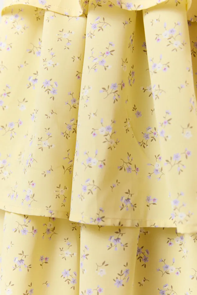 Meet Me Halfway Yellow Tiered Floral Maxi Skirt FINAL SALE sold by Pink Lily product image thumbnail 4
