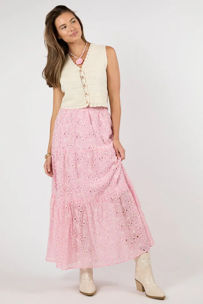 No Place Like This Pink Embroidered Maxi Skirt FINAL SALE sold by Pink Lily product image thumbnail 2