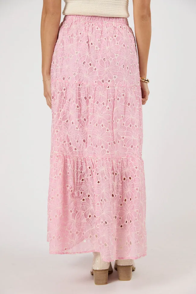 No Place Like This Pink Embroidered Maxi Skirt FINAL SALE sold by Pink Lily product image thumbnail 5
