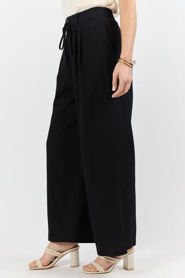True Bliss Black Pull On Wide Leg Trousers FINAL SALE sold by Pink Lily product image thumbnail 5
