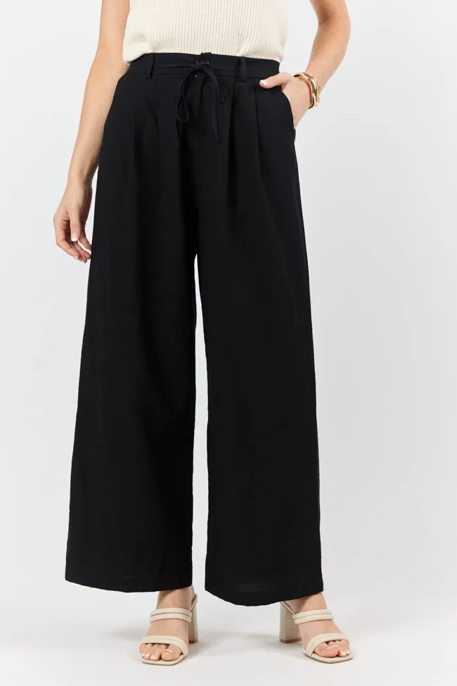 True Bliss Black Pull On Wide Leg Trousers FINAL SALE sold by Pink Lily product image thumbnail 2