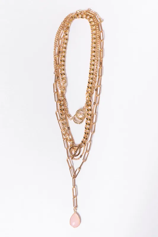 Pink Layered Teardrop Necklace FINAL SALE sold by Pink Lily