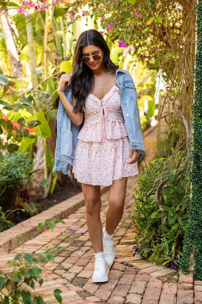 What It Takes Pink Multi Floral Ruffle Tank and Skirt Set FINAL SALE sold by Pink Lily product image thumbnail 3
