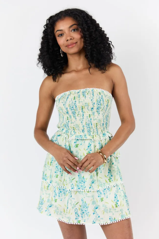 Garden Essence Multi Floral Strapless Mini Dress FINAL SALE sold by Pink Lily