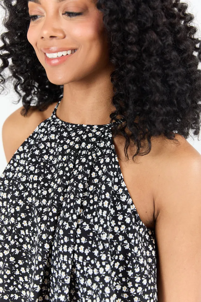 Spotlight Moment Black and White Daisy Print Halter Neck Romper sold by Pink Lily product image thumbnail 3