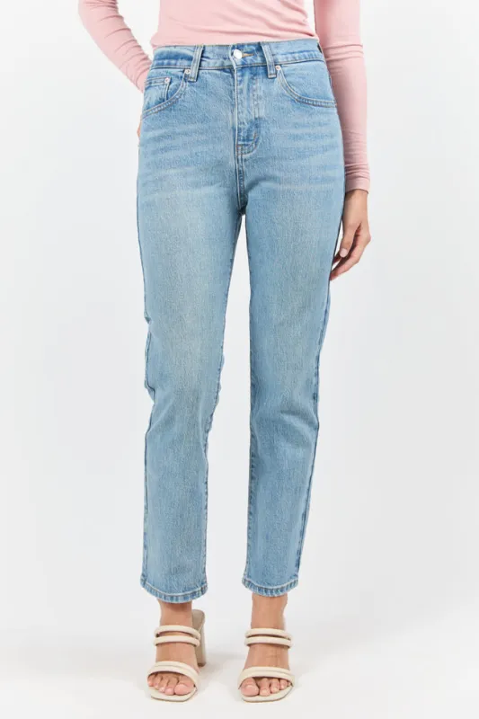 Millie Medium Wash Straight Leg Jeans sold by Pink Lily