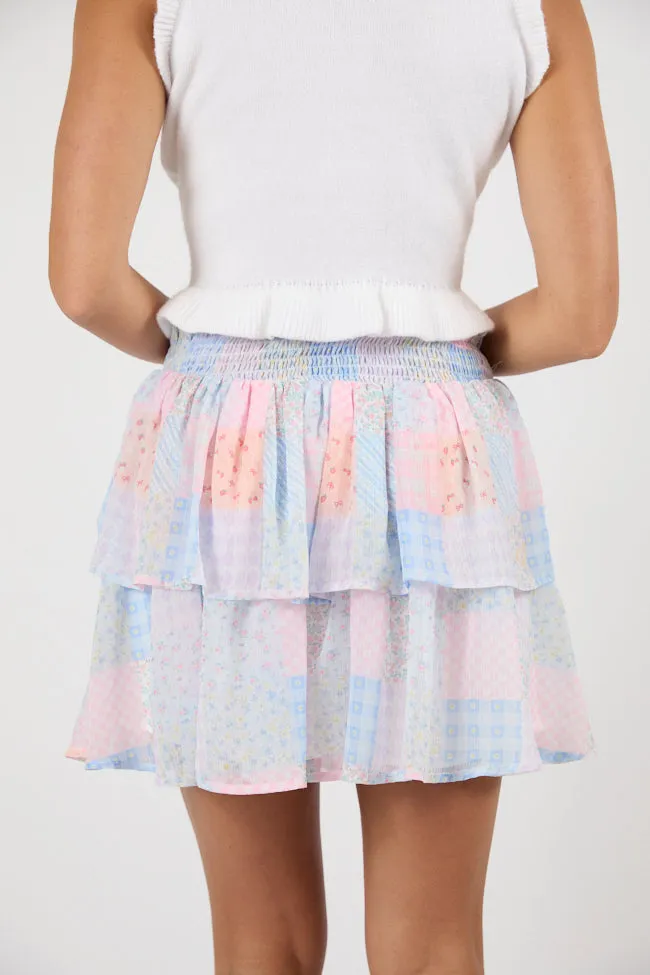 Breezy Multi Pattern Print Tiered Skort FINAL SALE sold by Pink Lily product image thumbnail 4