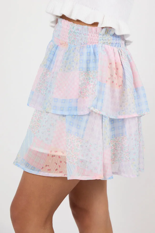 Breezy Multi Pattern Print Tiered Skort FINAL SALE sold by Pink Lily product image thumbnail 3