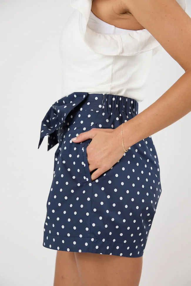 Enchanted Moments Navy Polka Dot Bow Shorts FINAL SALE sold by Pink Lily product image thumbnail 4