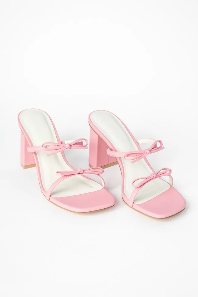 Priscilla Pink Bow Heels sold by Pink Lily