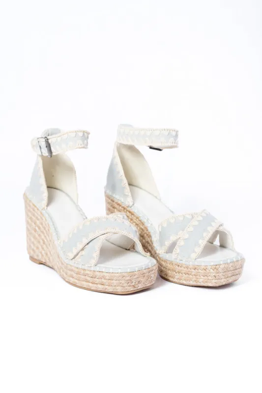Diana Denim Wedges FINAL SALE sold by Pink Lily