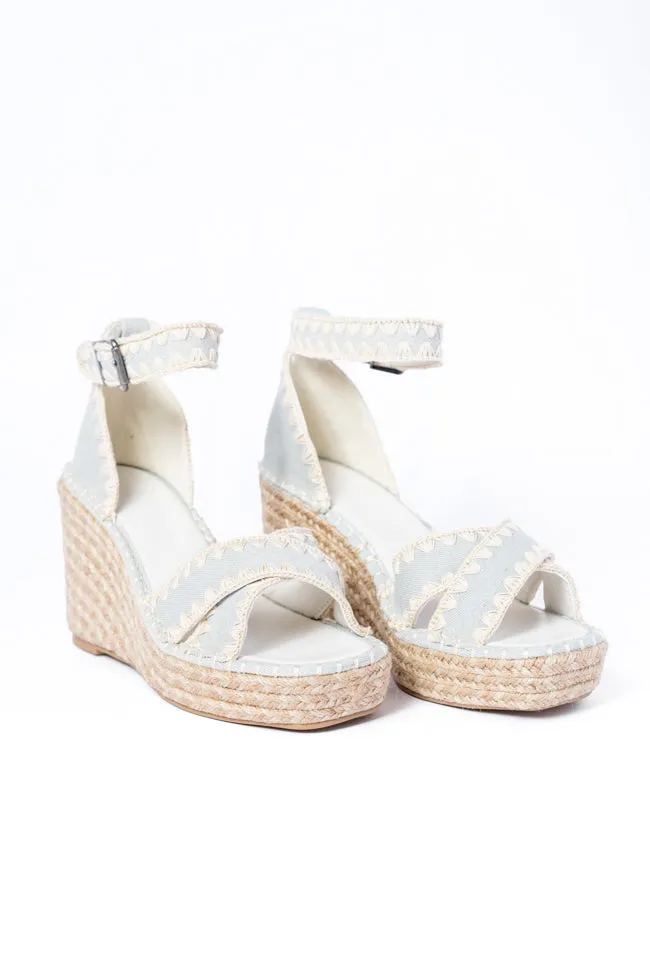 Diana Denim Wedges FINAL SALE sold by Pink Lily